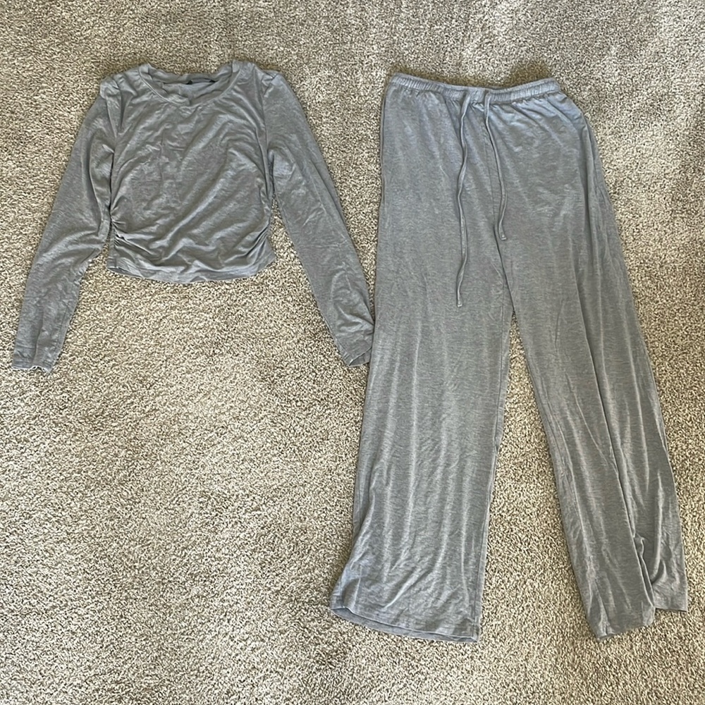 Gray Lounge Set Long Sleeve
